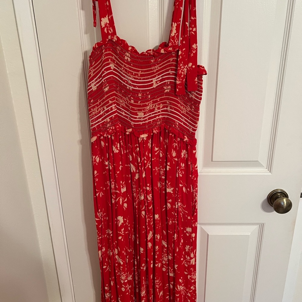 Free People Crimson Floral Dress